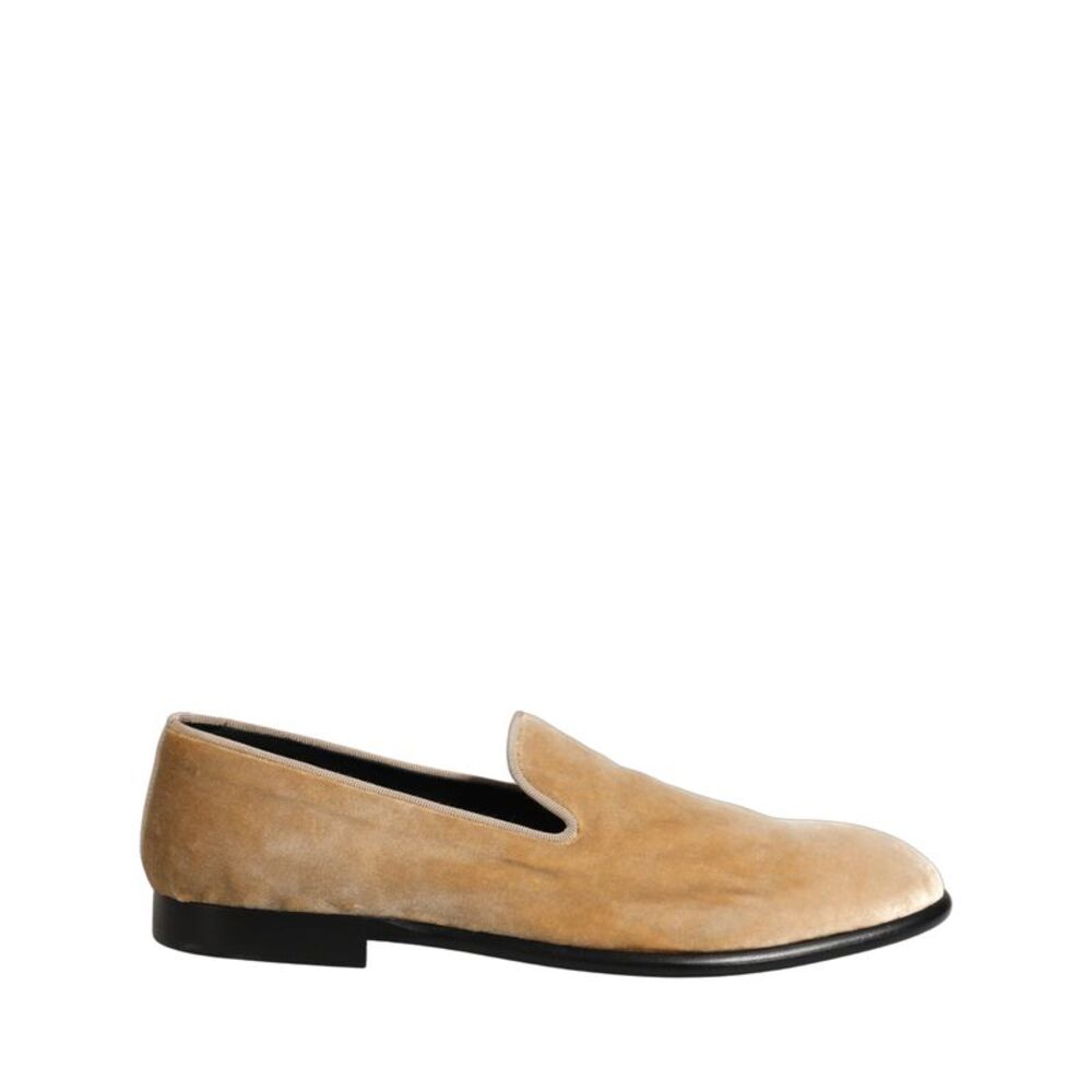 Dolce & Gabbana Beige Suede Slip On Slippers Loafers Men's Shoes